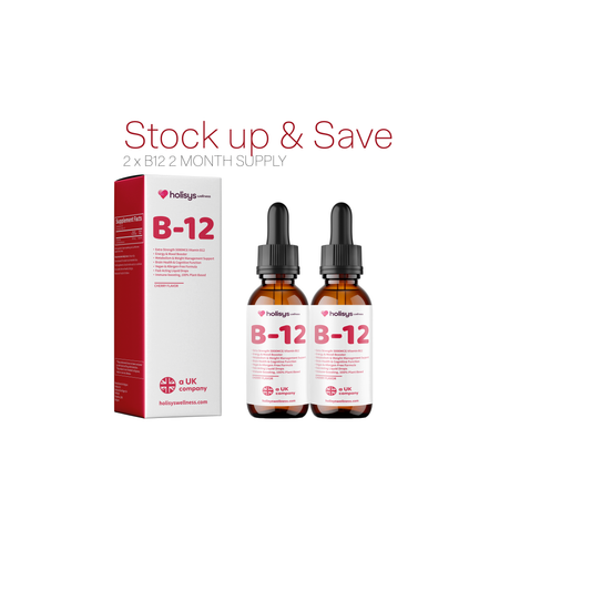 Holisys Vitamin B12 – Liquid Supplement Drops (2 Bottle Bundle)