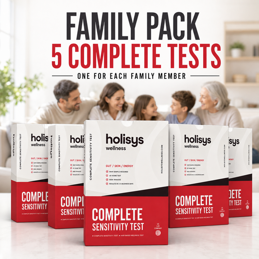 Complete Gut, Skin & Energy Sensitivity Test — Family Pack of Five 1250+ items tested